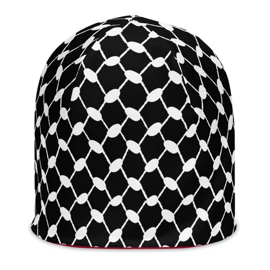CAP Beanie - KUFIYAH - Black (Inner Lining) Black/Green/Red