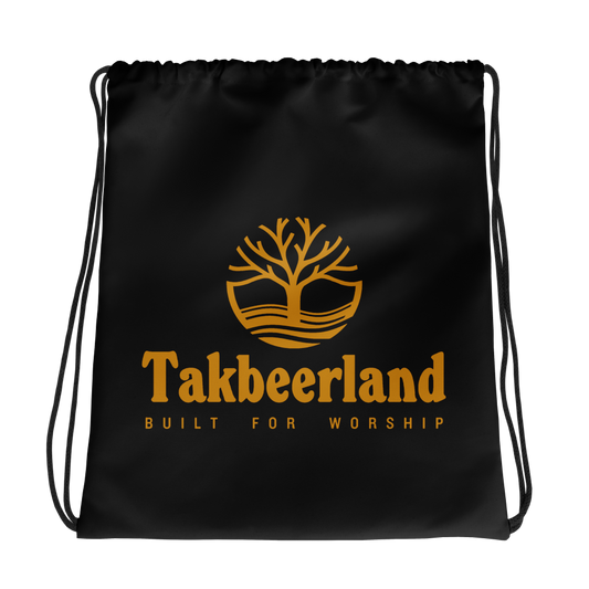 BAG Draw String - TAKBEERLAND FULL LOGO (Centered/Medium) - Gold