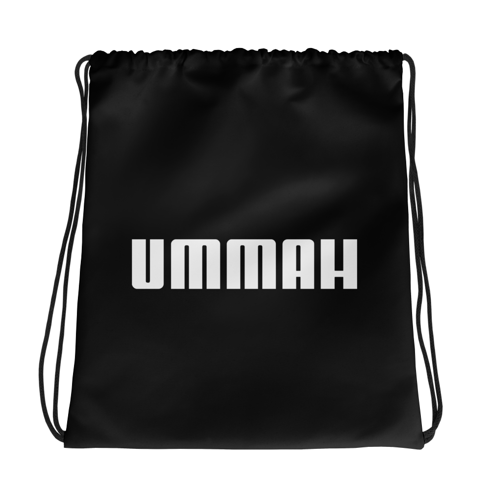 BAG Drawstring - UMMAH (Centered/Medium) - Black/White