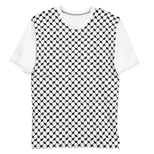 MEN's T-shirt - KUFIYAH - White Collar/Arms
