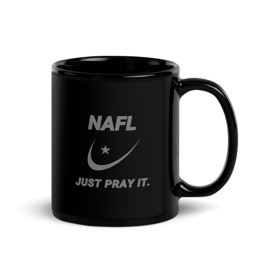MUG Glossy Black - NAFL JUST PRAY IT w/ Logo - Silver