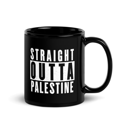MUG Glossy Black - STRAIGHT OUTTA PALESTINE