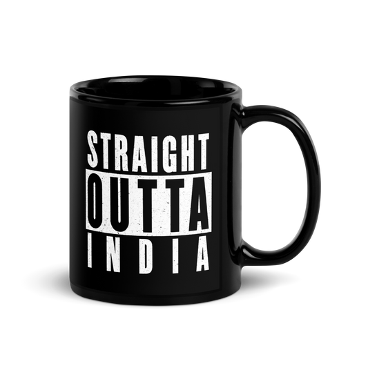 MUG Glossy Black - STRAIGHT OUTTA INDIA