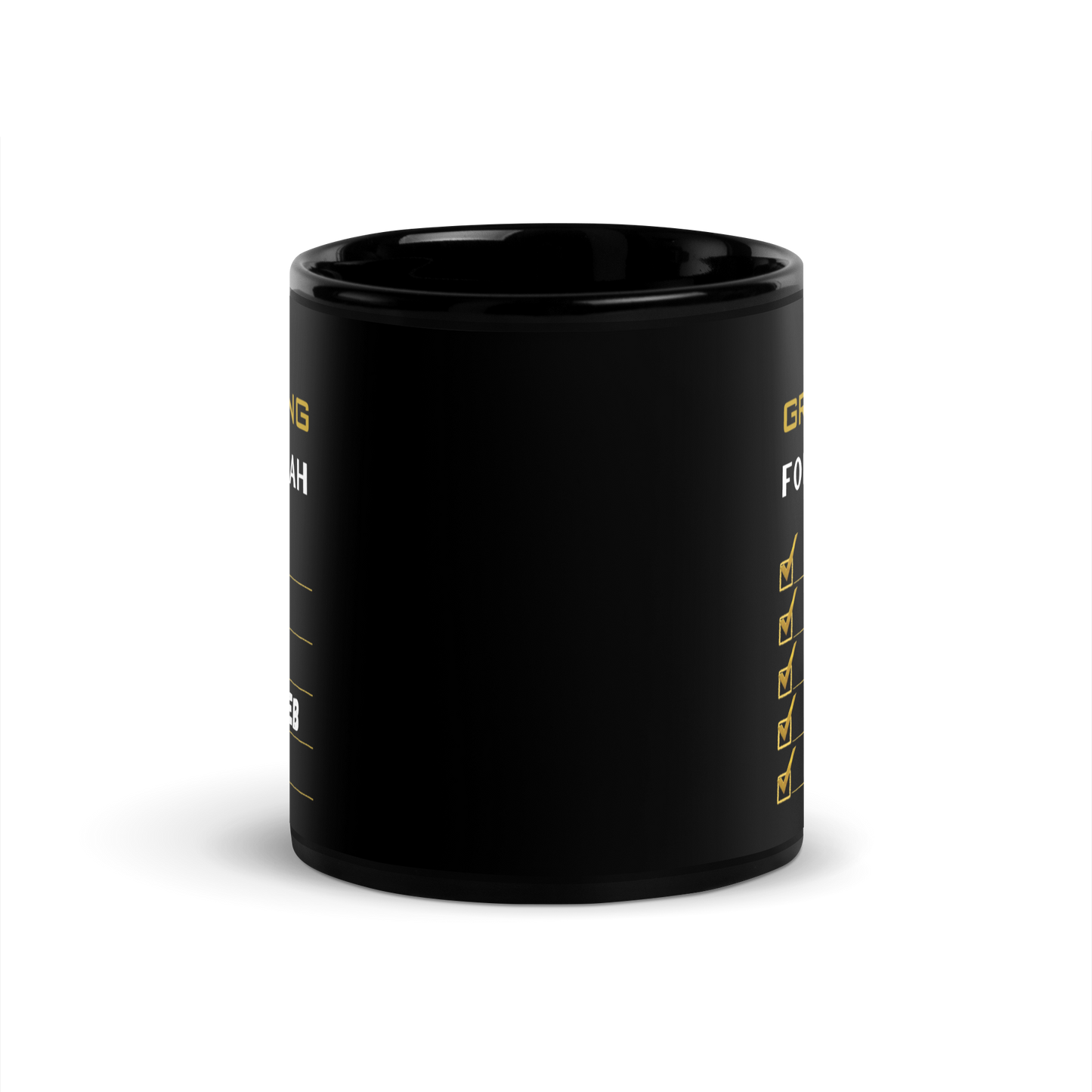 MUG Glossy Black - GRINDING FOR JANNAH