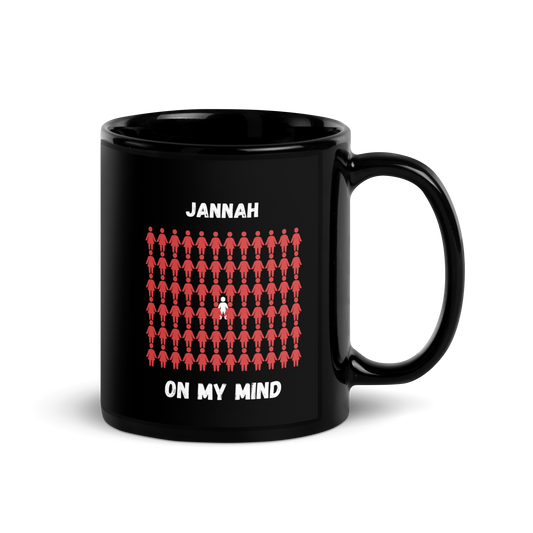 MUG Glossy Black - JANNAH ON MY MIND - White