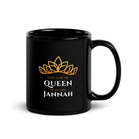 MUG Glossy Black - QUEEN OF MY OWN JANNAH (Tiara)