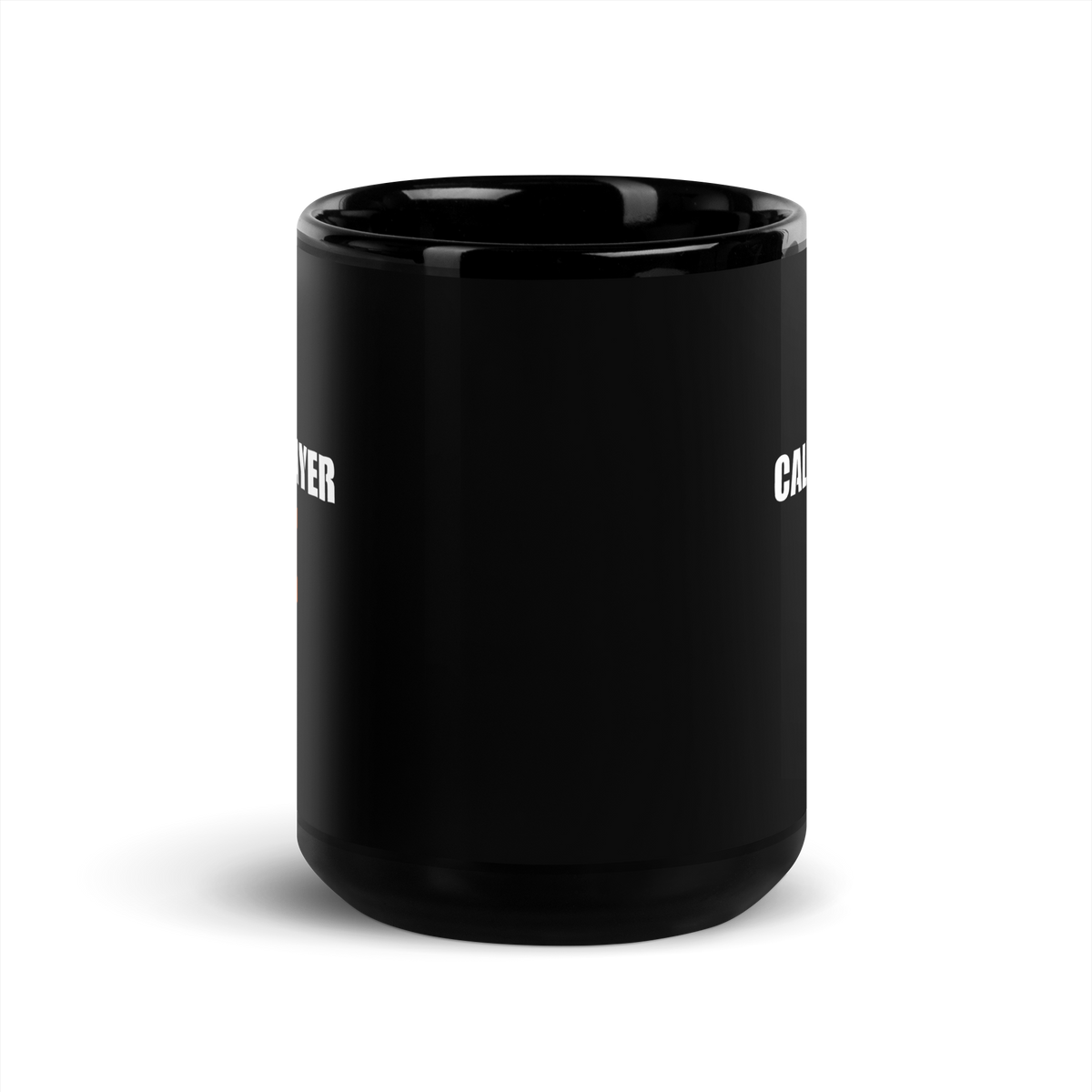 MUG Glossy Black - CALL OF PRAYER - White/Orange