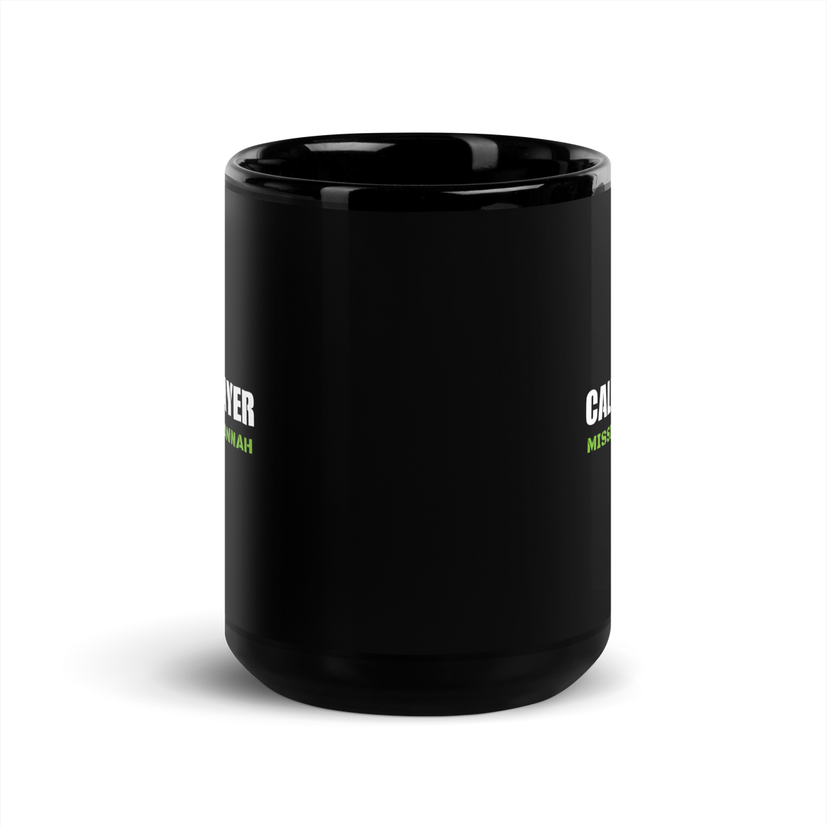 MUG Glossy Black - CALL OF PRAYER - White/Green