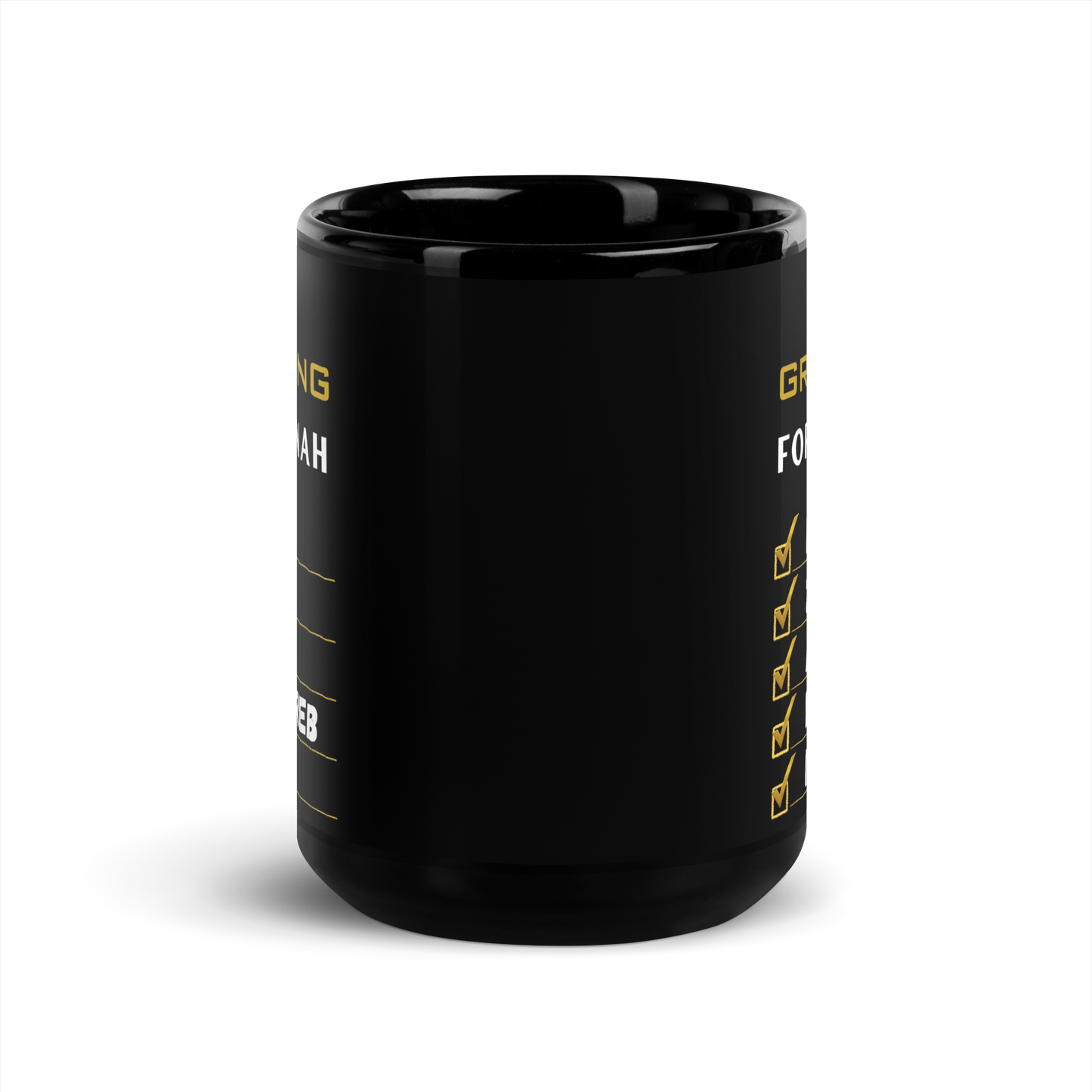 MUG Glossy Black - GRINDING FOR JANNAH