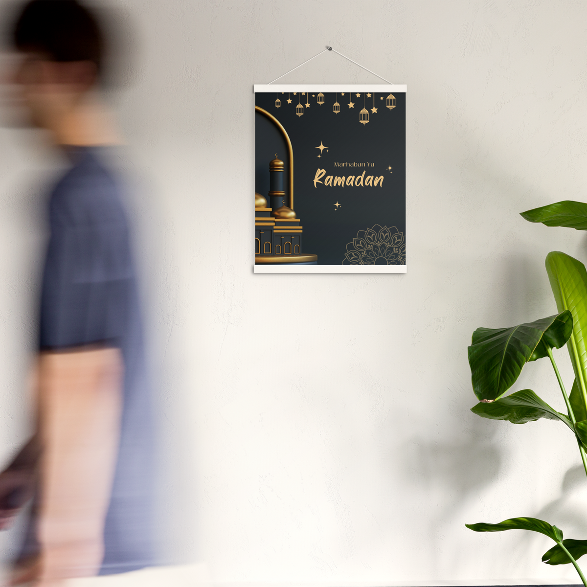 POSTER Hanger - MARHABAH YA RAMADĀN - Navy (16" X 20")