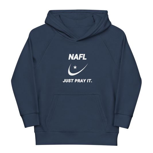 CHILDREN's Hoodie Eco (Youth) - NAFL JUST PRAY IT w/ Logo - White