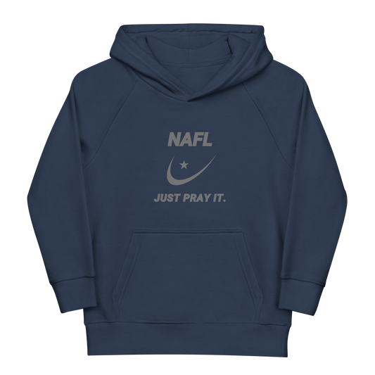 CHILDREN's Hoodie Eco (Youth) - NAFL JUST PRAY IT w/ Logo - Silver