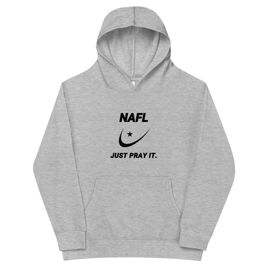 CHILDREN's Hoodie Fleece (Youth) - NAFL JUST PRAY IT w/ Logo - Black