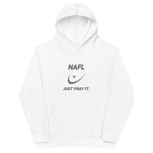CHILDREN's Hoodie Fleece (Youth) - NAFL JUST PRAY IT w/ Logo - Silver