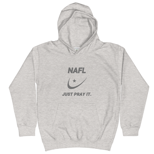 CHILDREN's Hoodie (Youth) - NAFL JUST PRAY IT w/ Logo - Silver