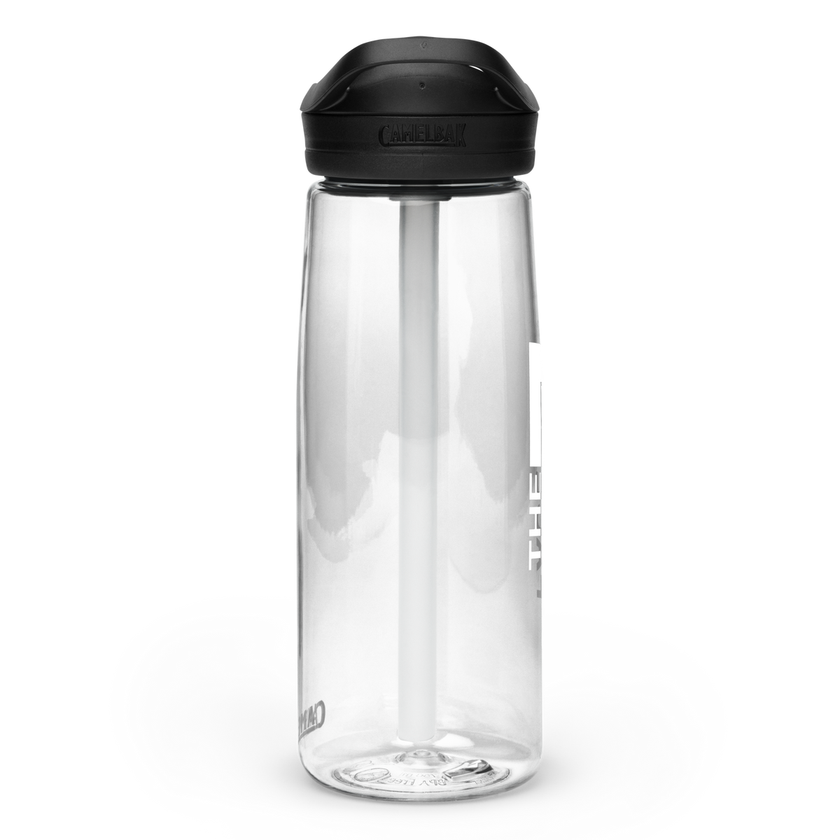 DRINK Water Bottle w/ Lid and Straw - THE QIBLAH FACE (Centered/Large) - White