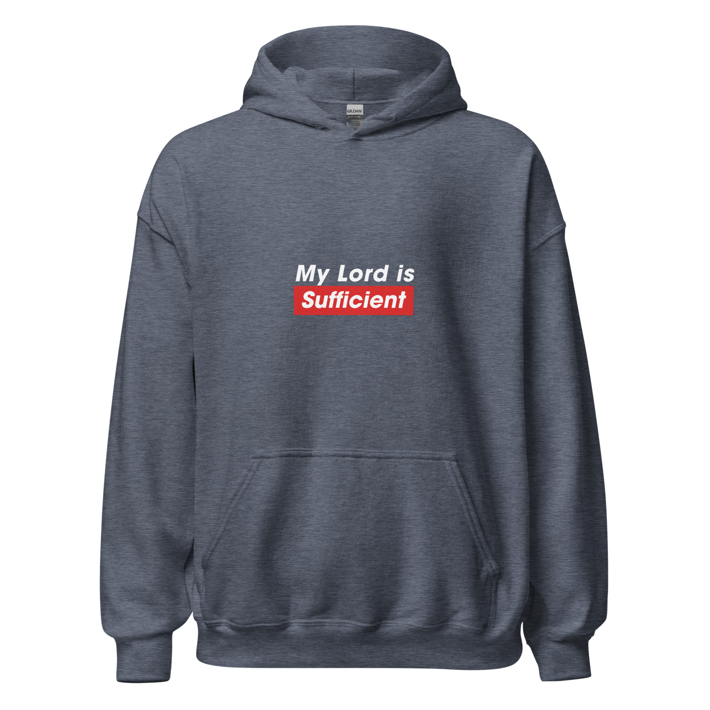 HOODIE Heavy Blend (Adult) - MY LORD IS SUFFICIENT (Centered/Medium) - White