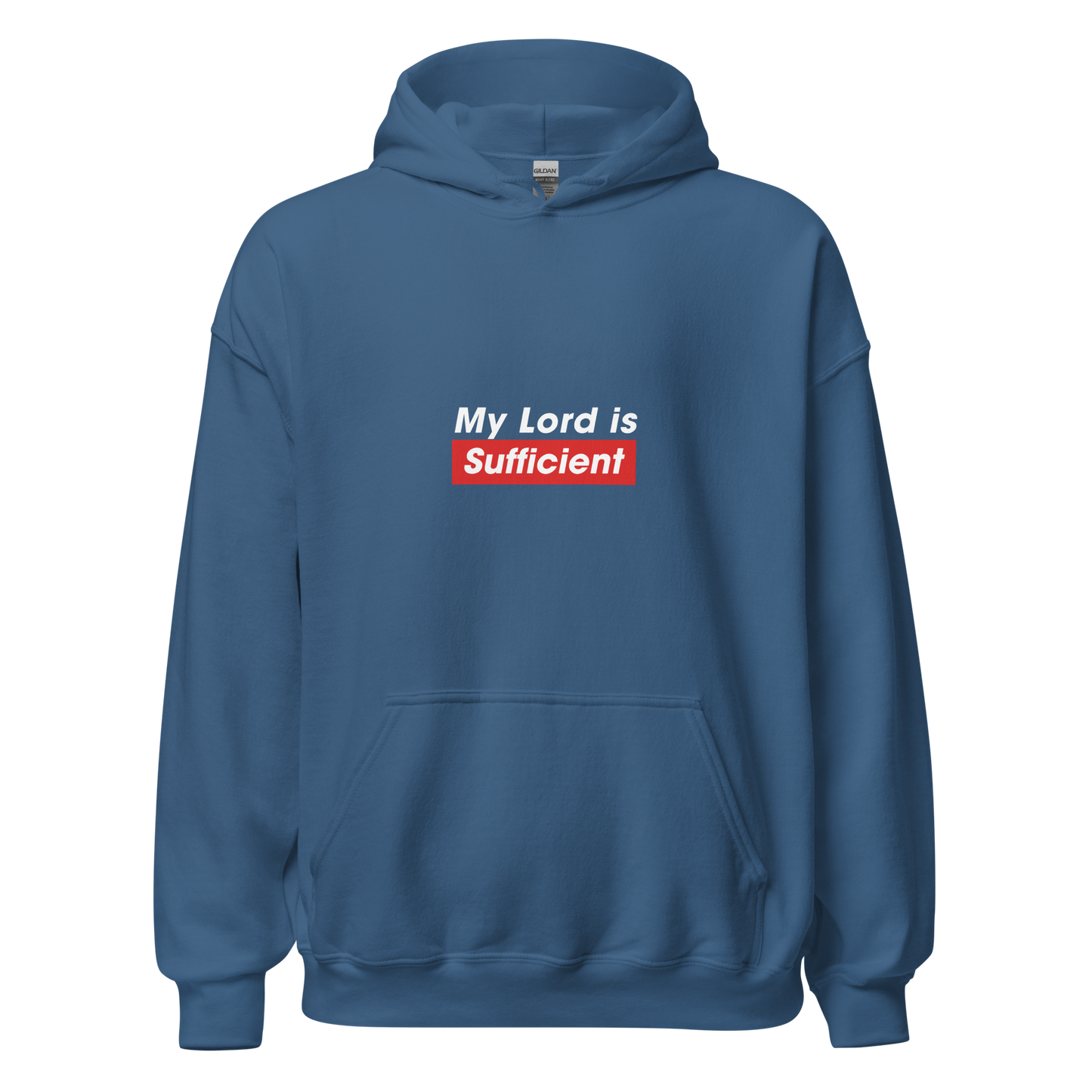 HOODIE Heavy Blend (Adult) - MY LORD IS SUFFICIENT (Centered/Medium) - White