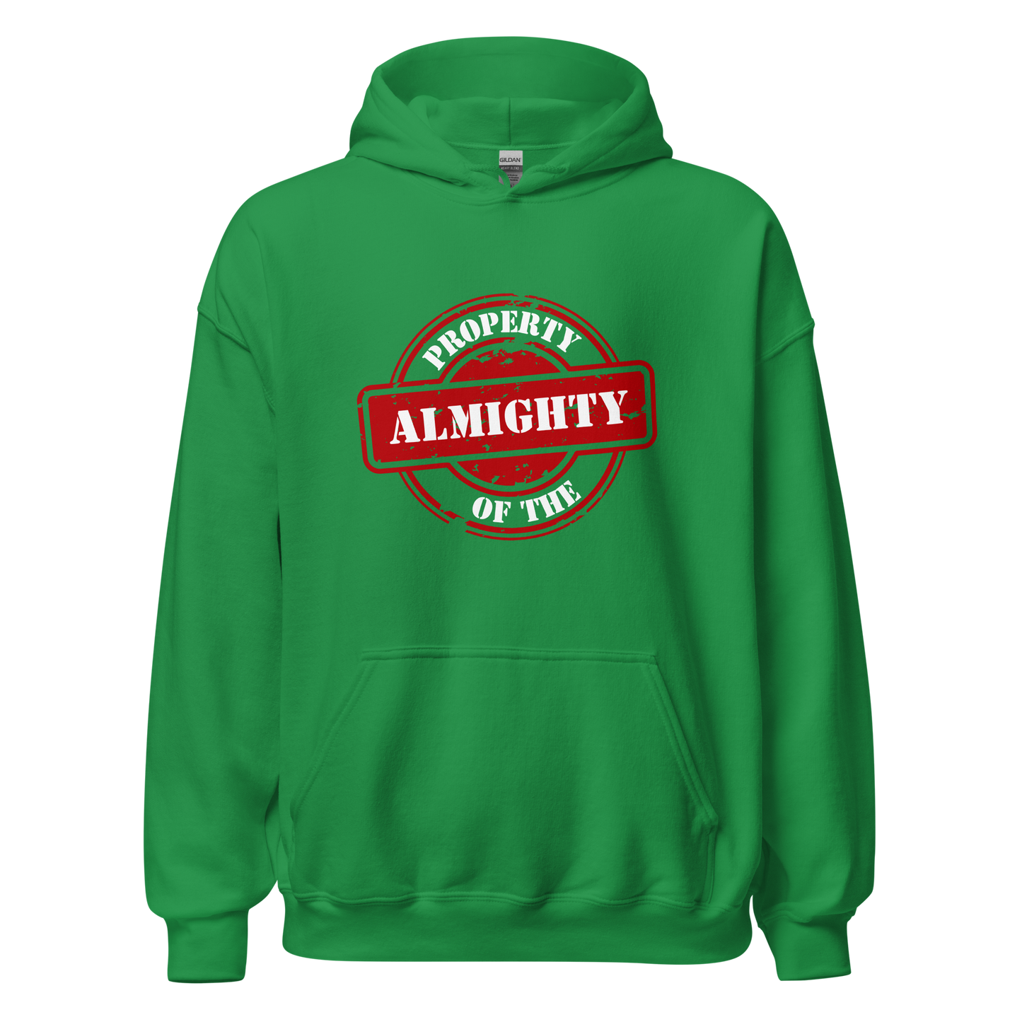 HOODIE Heavy Blend (Adult) - PROPERTY OF THE ALMIGHTY - White/White/Red