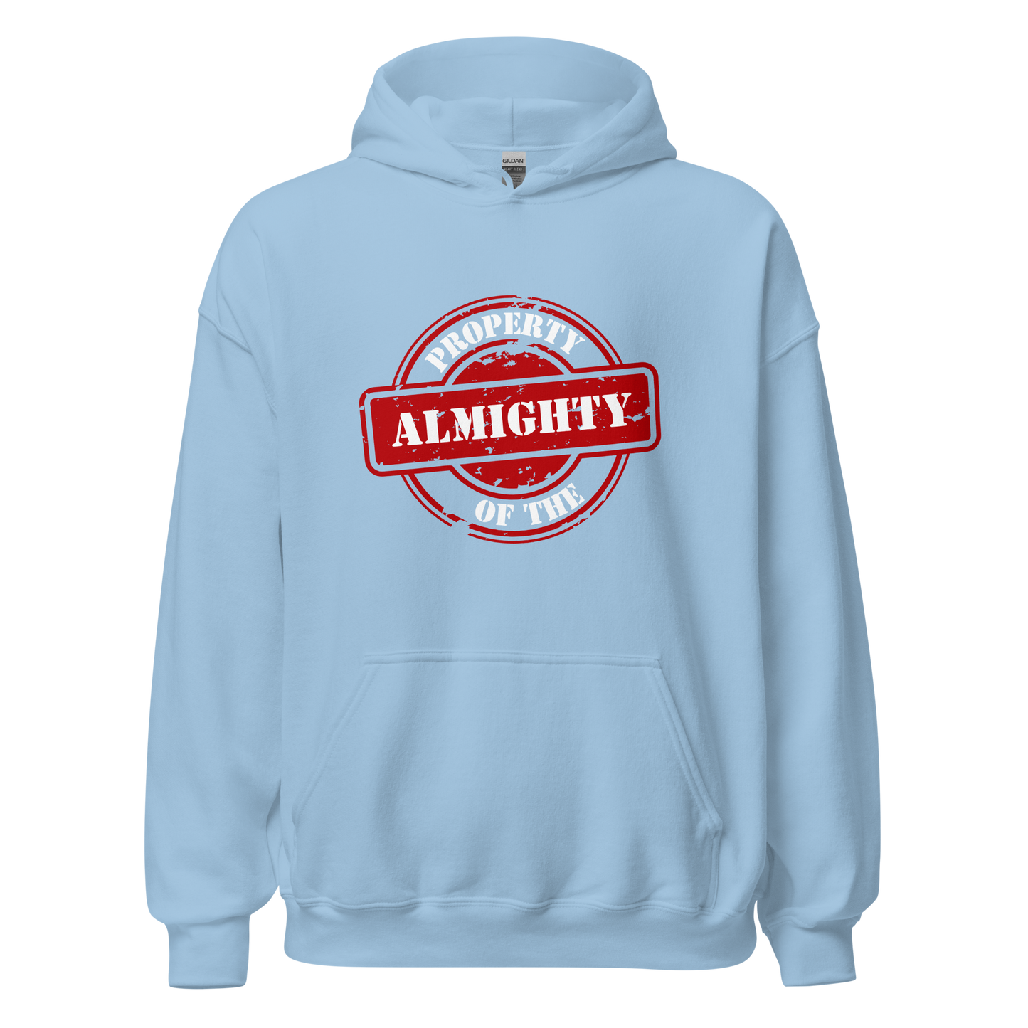 HOODIE Heavy Blend (Adult) - PROPERTY OF THE ALMIGHTY - White/White/Red