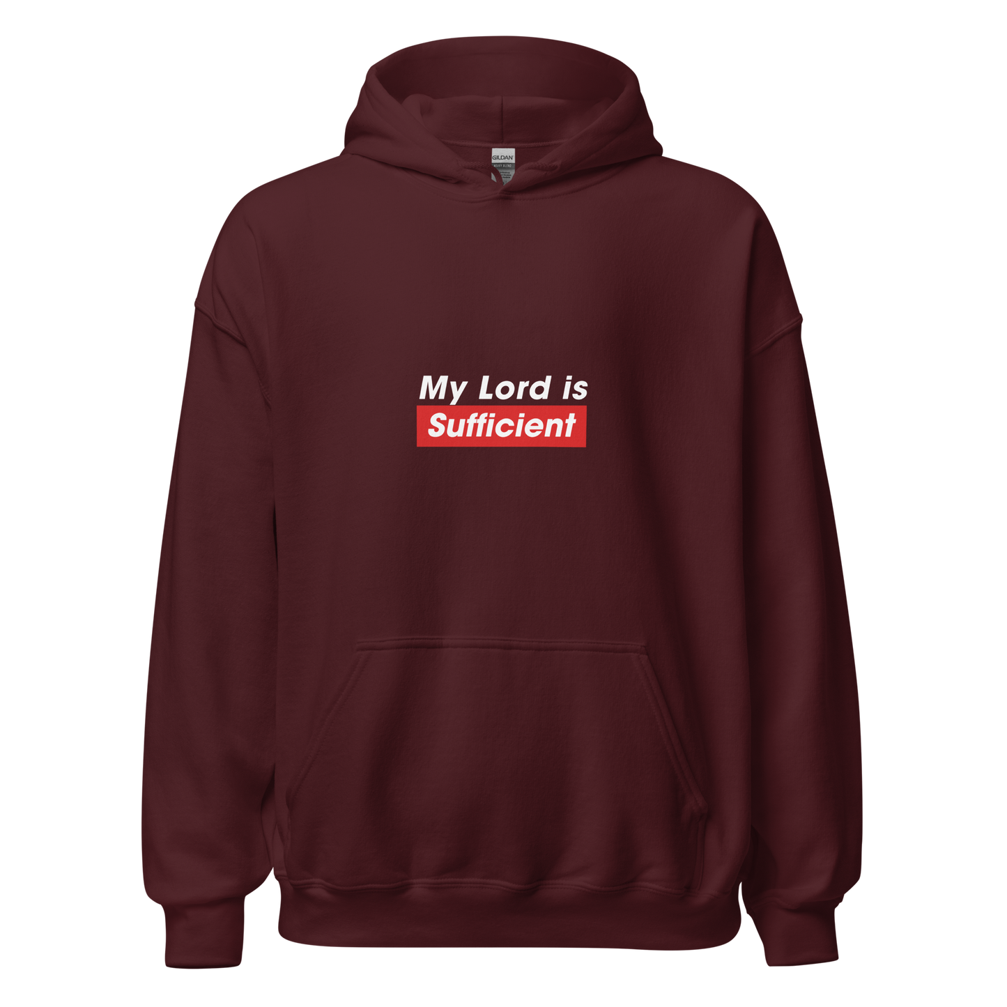 HOODIE Heavy Blend (Adult) - MY LORD IS SUFFICIENT (Centered/Medium) - White