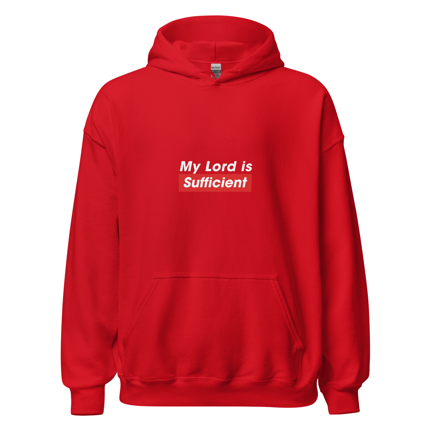 HOODIE Heavy Blend (Adult) - MY LORD IS SUFFICIENT (Centered/Medium) - White