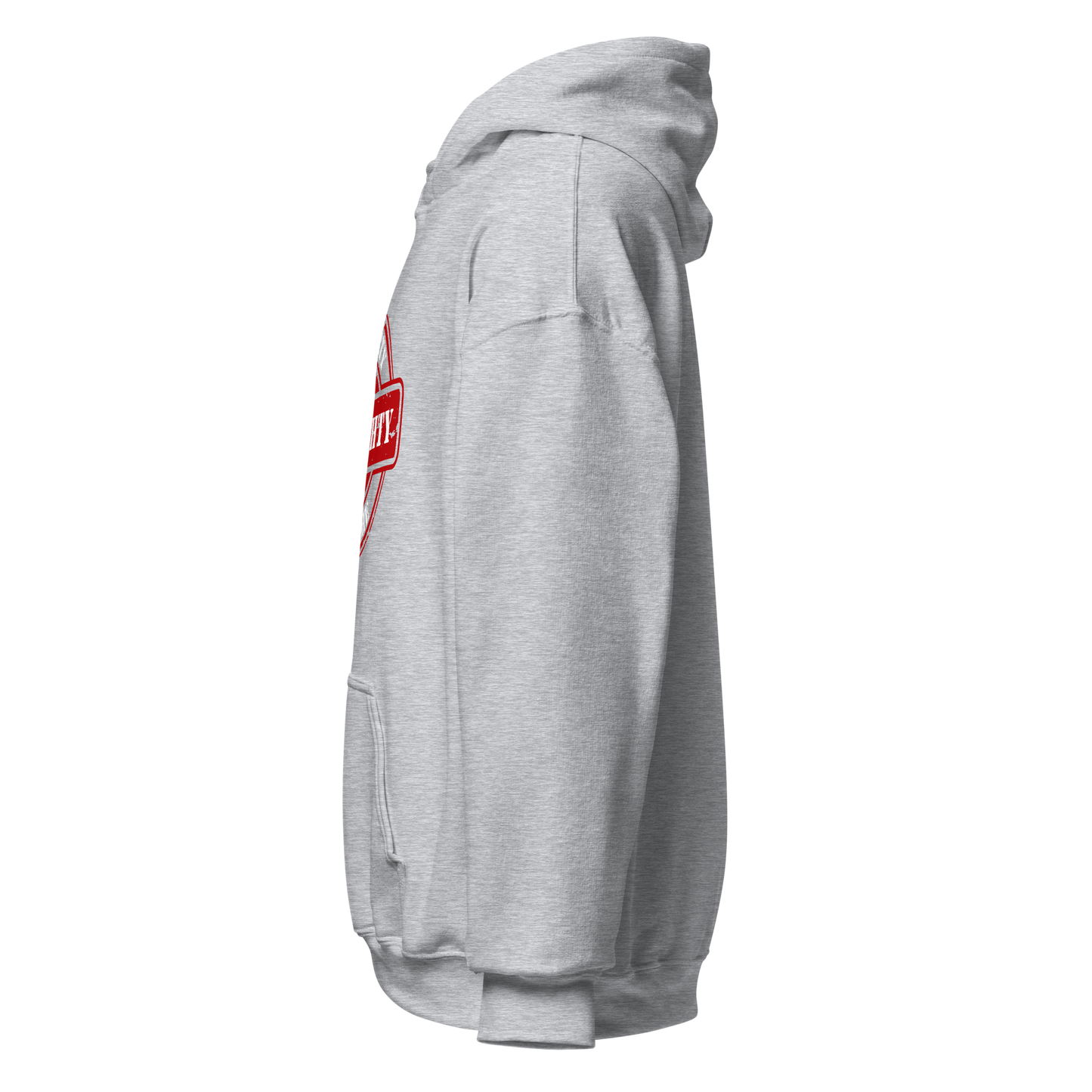 HOODIE Heavy Blend (Adult) - PROPERTY OF THE ALMIGHTY - White/White/Red