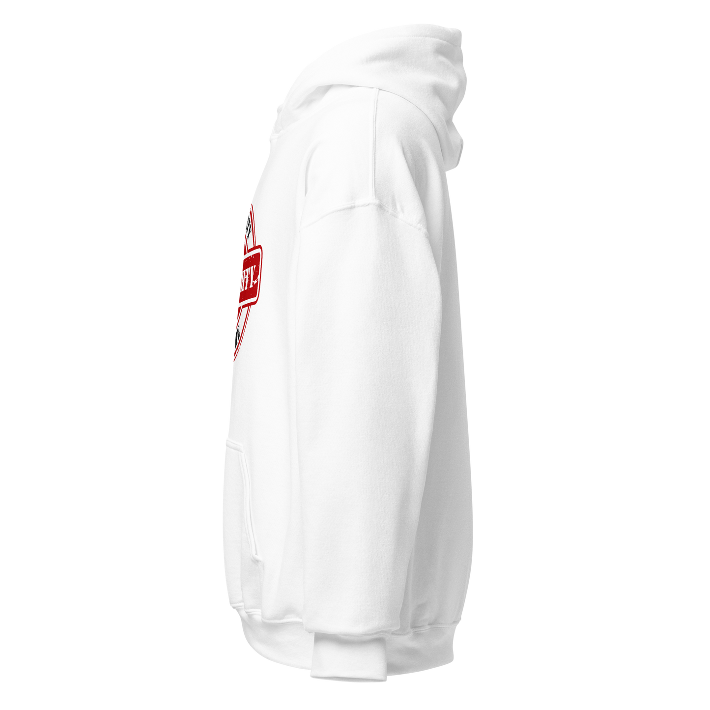 HOODIE Heavy Blend (Adult) - PROPERTY OF THE ALMIGHTY - White/White/Red