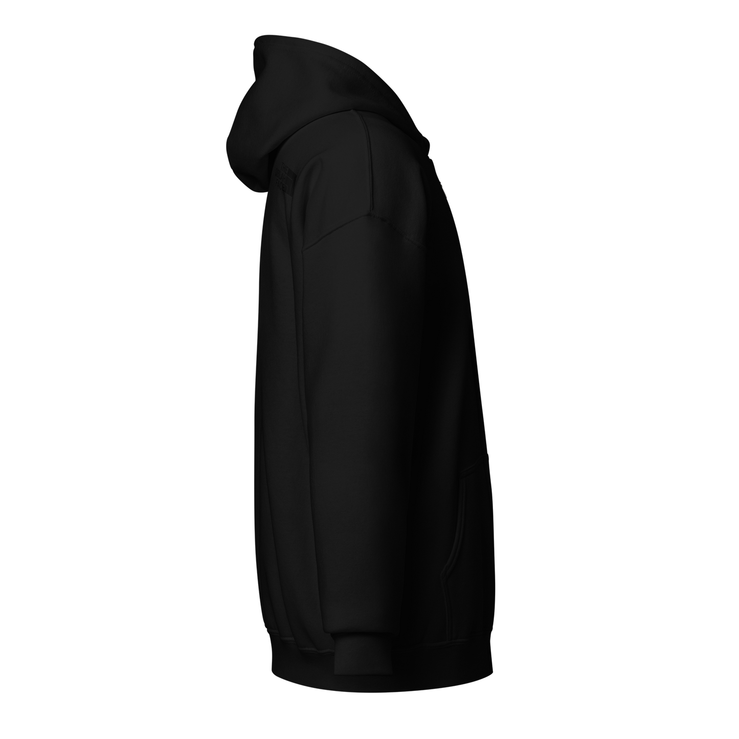 HOODIE Zip Heavy Blend (Adult) - THE QIBLAH FACE (Left Chest) w/ LOGO (Back) - Black