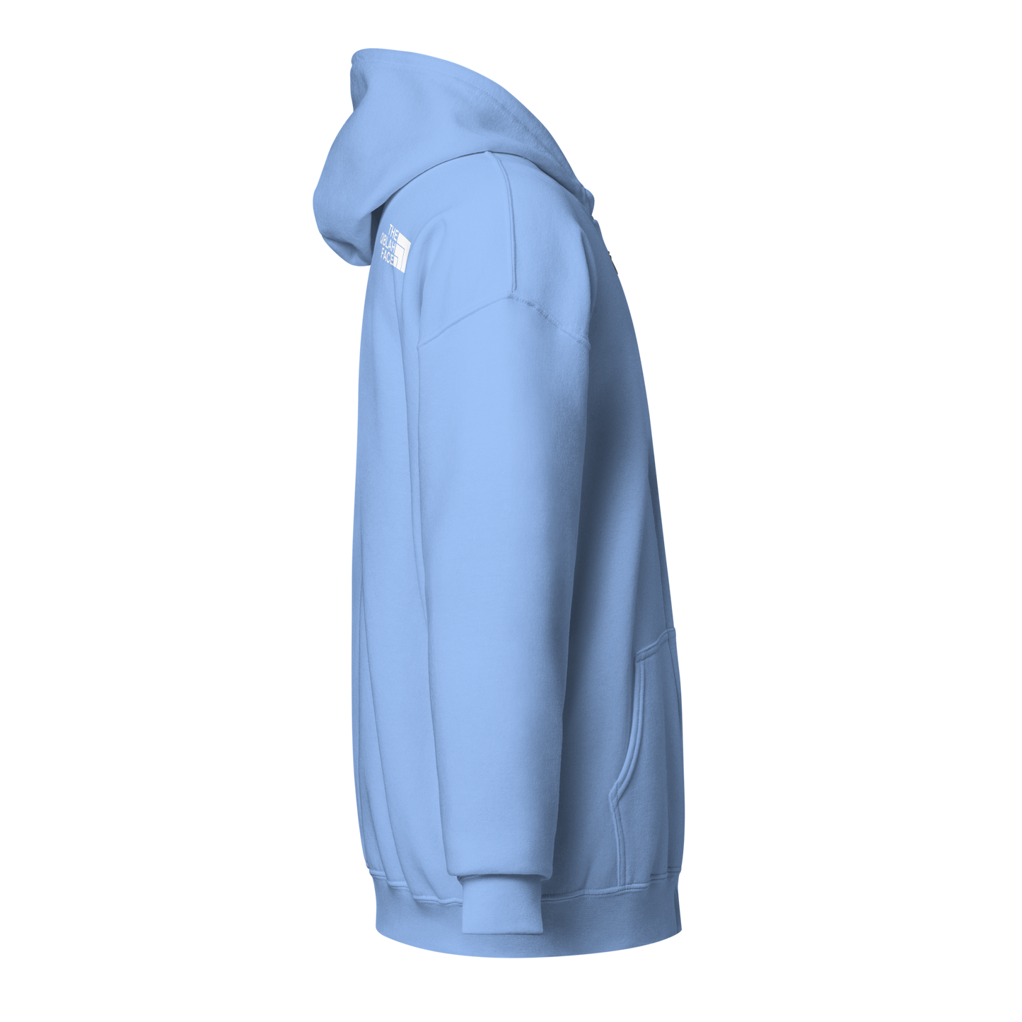 HOODIE Zip Heavy Blend (Adult) - THE QIBLAH FACE (Left Chest) w/ LOGO (Back) - White