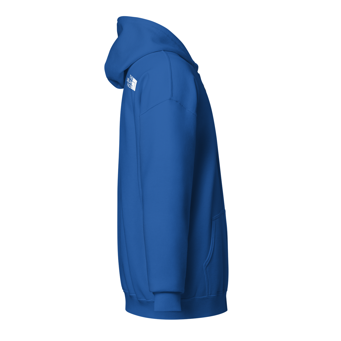 HOODIE Zip Heavy Blend (Adult) - THE QIBLAH FACE (Left Chest) w/ LOGO (Back) - White