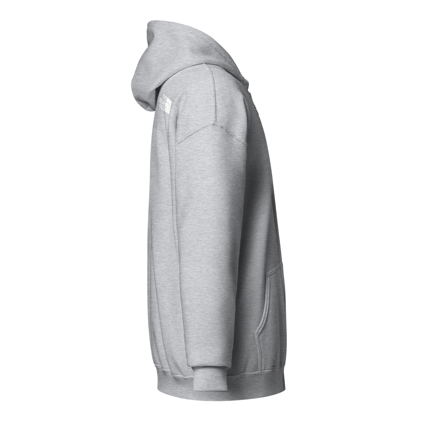 HOODIE Zip Heavy Blend (Adult) - THE QIBLAH FACE (Left Chest) w/ LOGO (Back) - White
