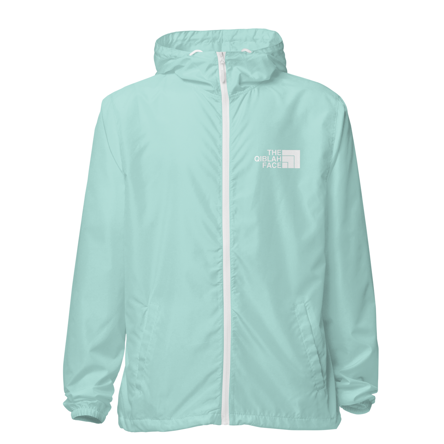 JACKET Lightweight Zip Windbreaker - THE QIBLAH FACE - White