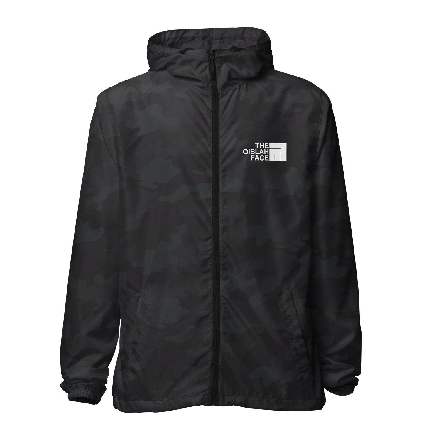 JACKET Lightweight Zip Windbreaker - THE QIBLAH FACE - White