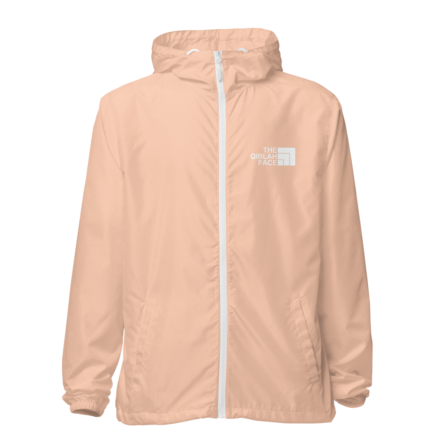 JACKET Lightweight Zip Windbreaker - THE QIBLAH FACE - White