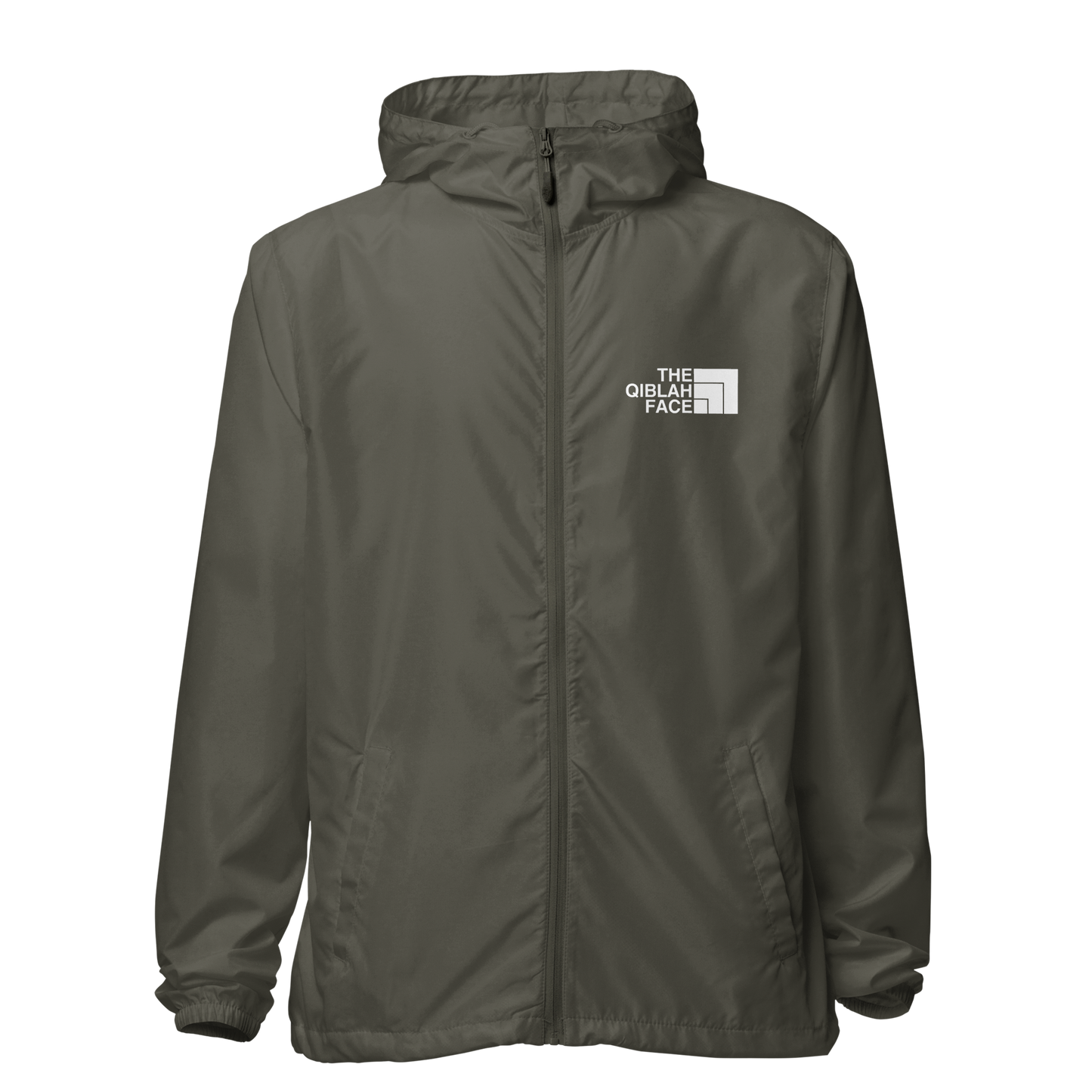 JACKET Lightweight Zip Windbreaker - THE QIBLAH FACE - White