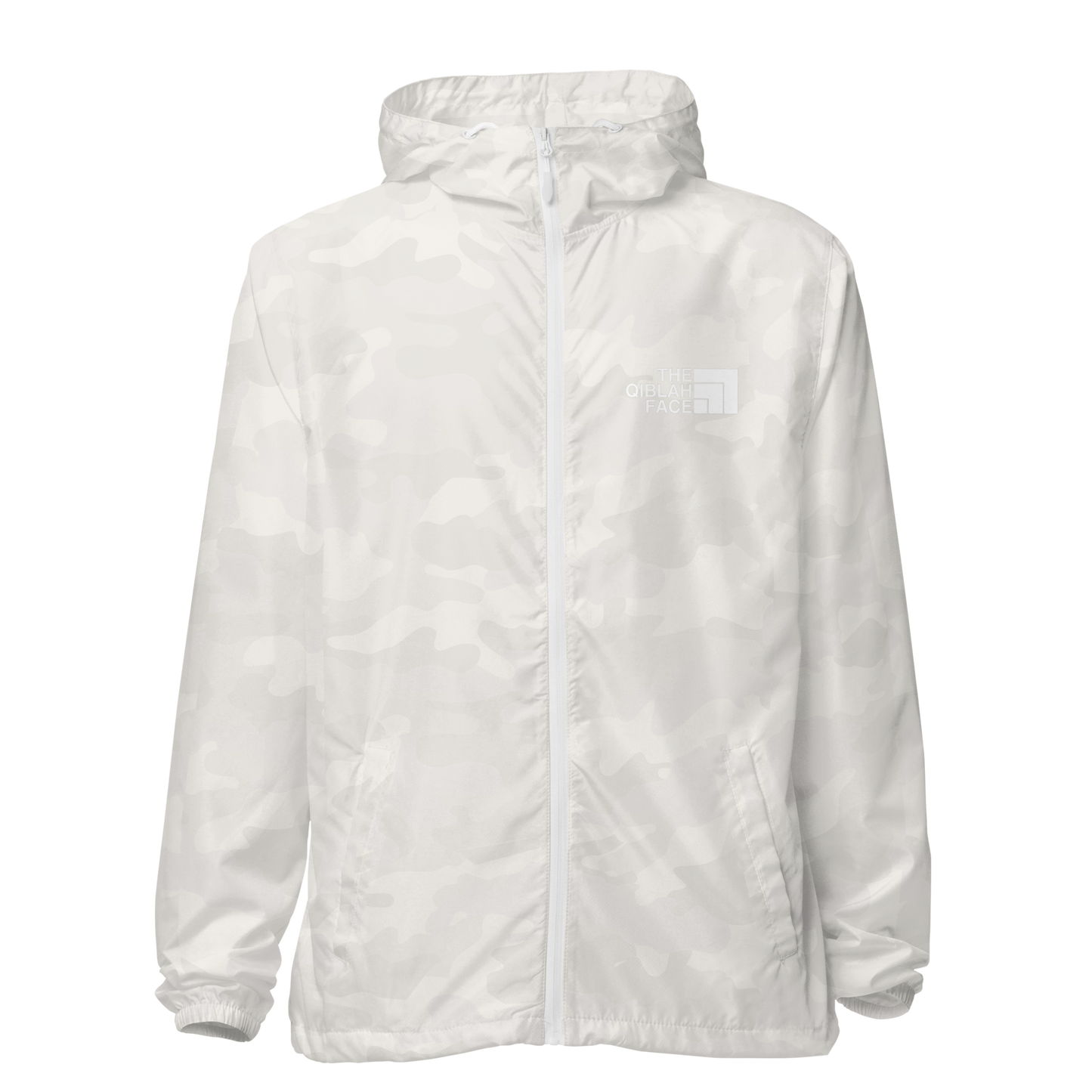 JACKET Lightweight Zip Windbreaker - THE QIBLAH FACE - White