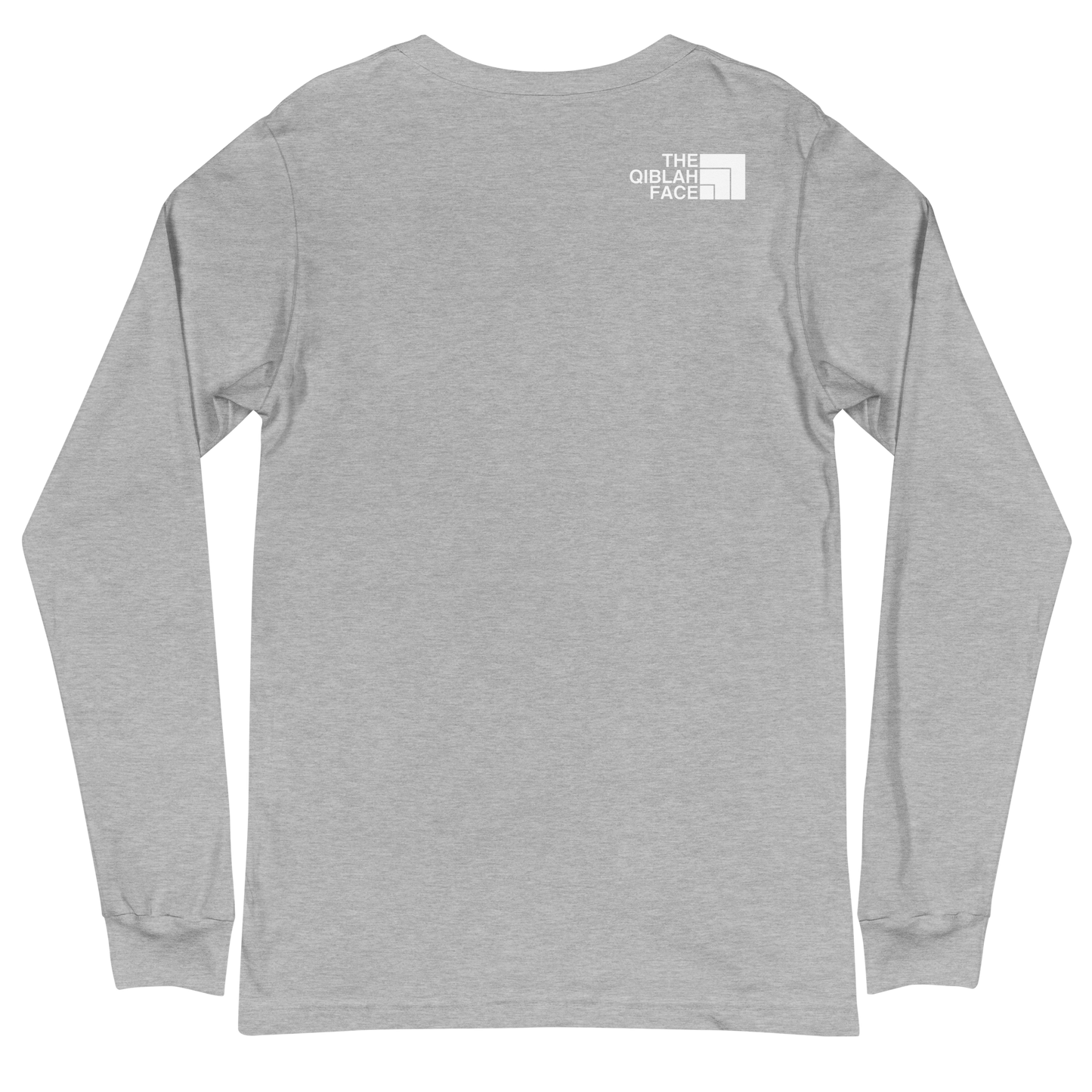 ADULT Long Sleeve Shirt - THE QIBLAH FACE (Small Logo Front/Back) - White