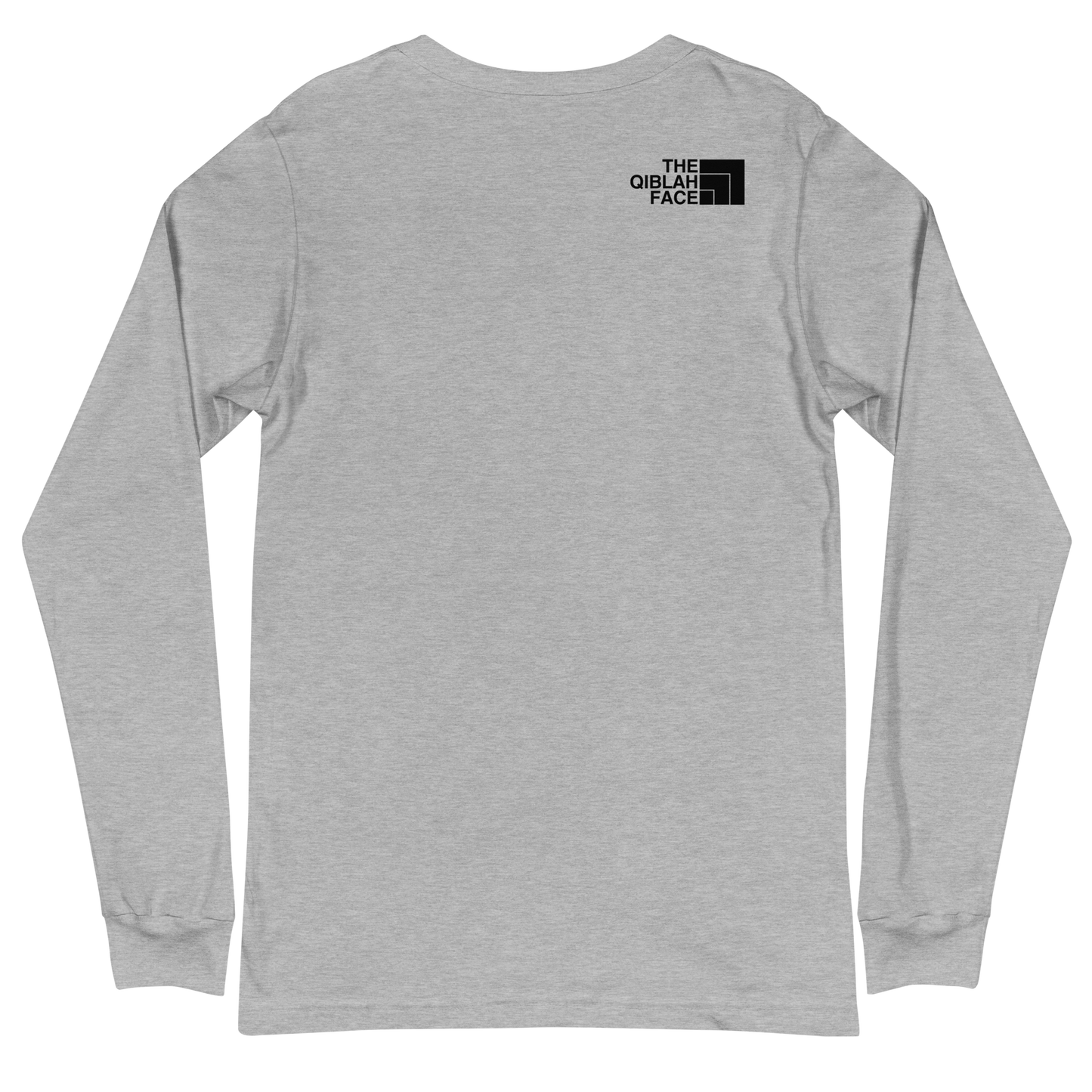 ADULT Long Sleeve Shirt - THE QIBLAH FACE (Small Logo Front/Back) - Black