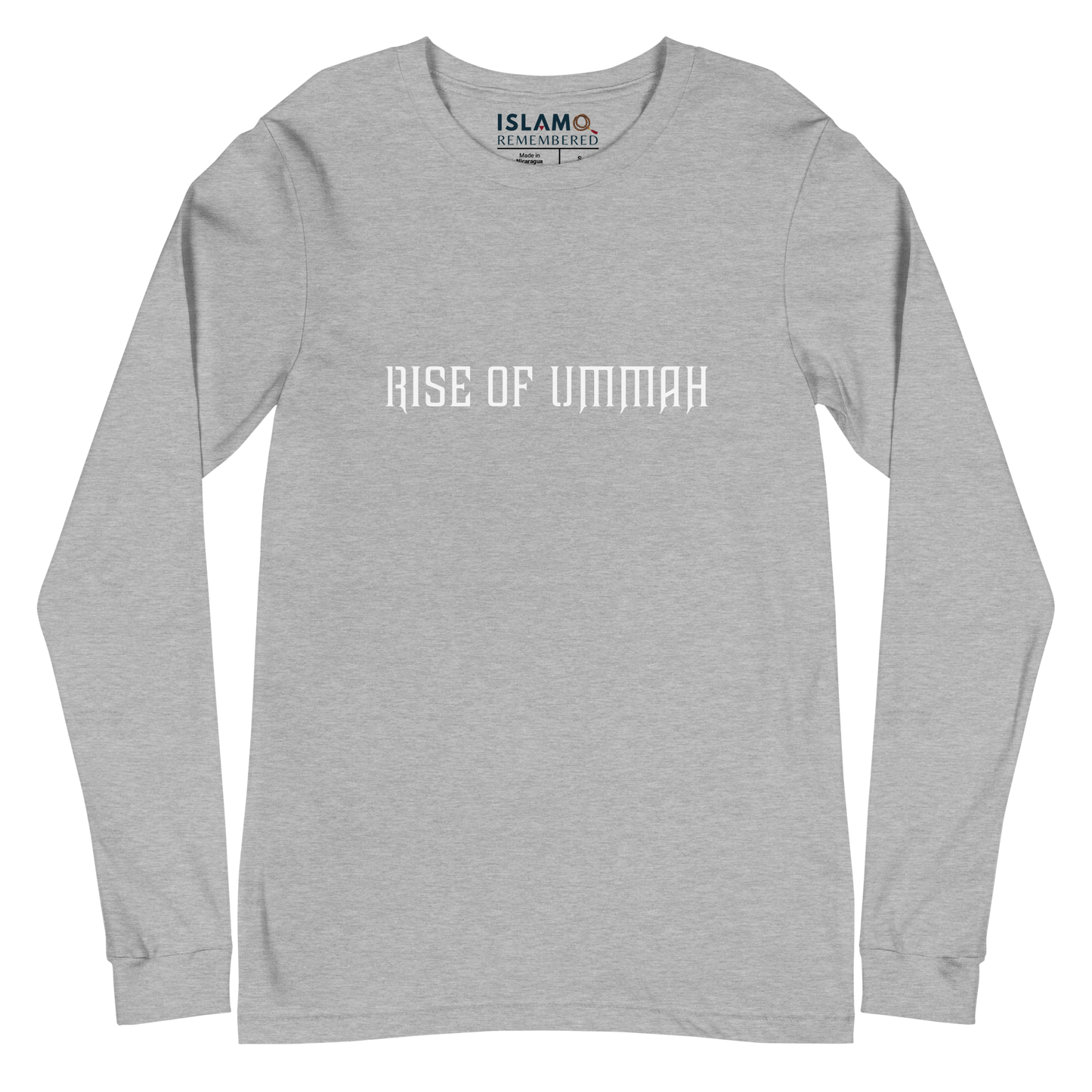 ADULT Long Sleeve Shirt - RISE OF UMMAH (Large Back Wings) - Silver/White