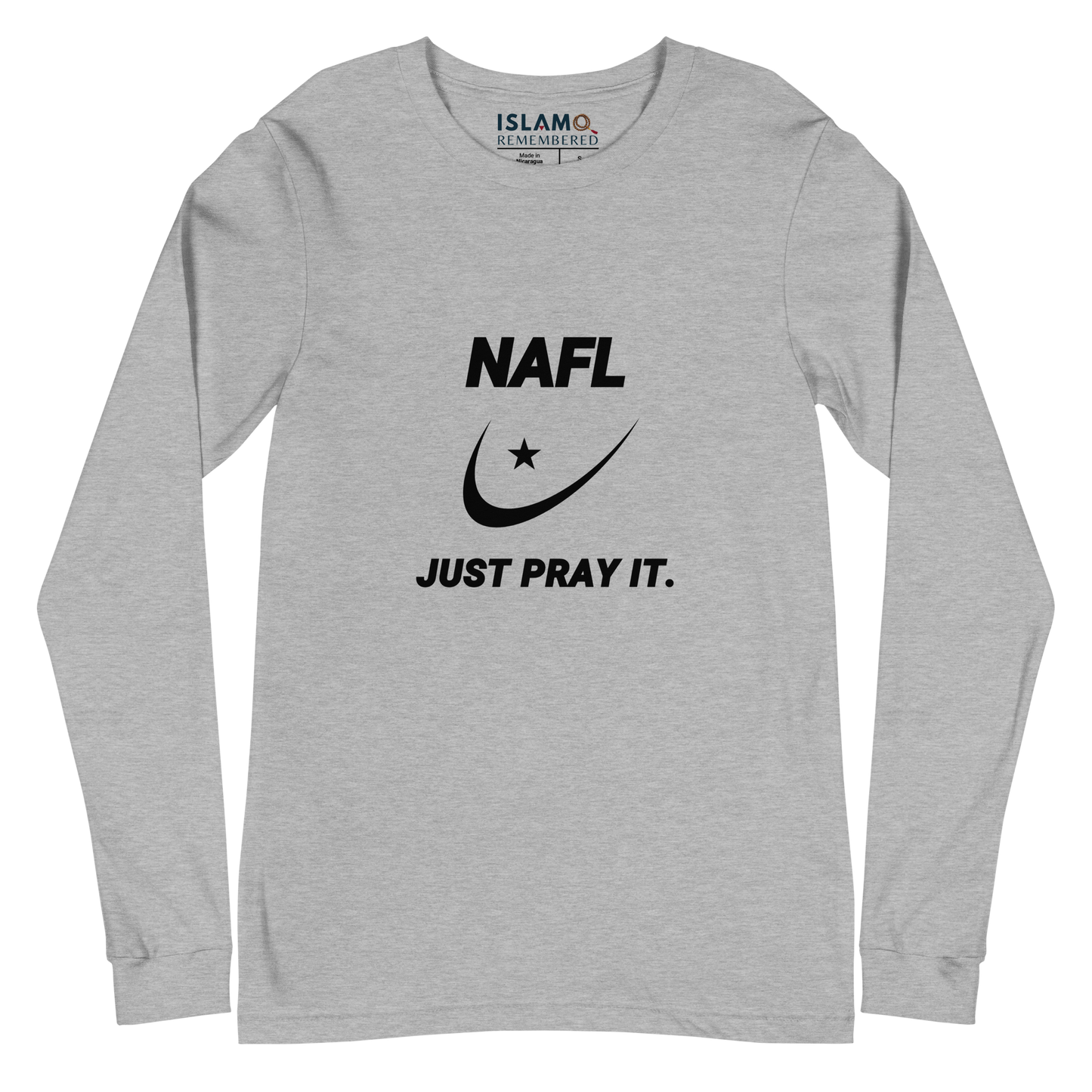 ADULT Long Sleeve Shirt - NAFL JUST PRAY IT w/ Logo - Black