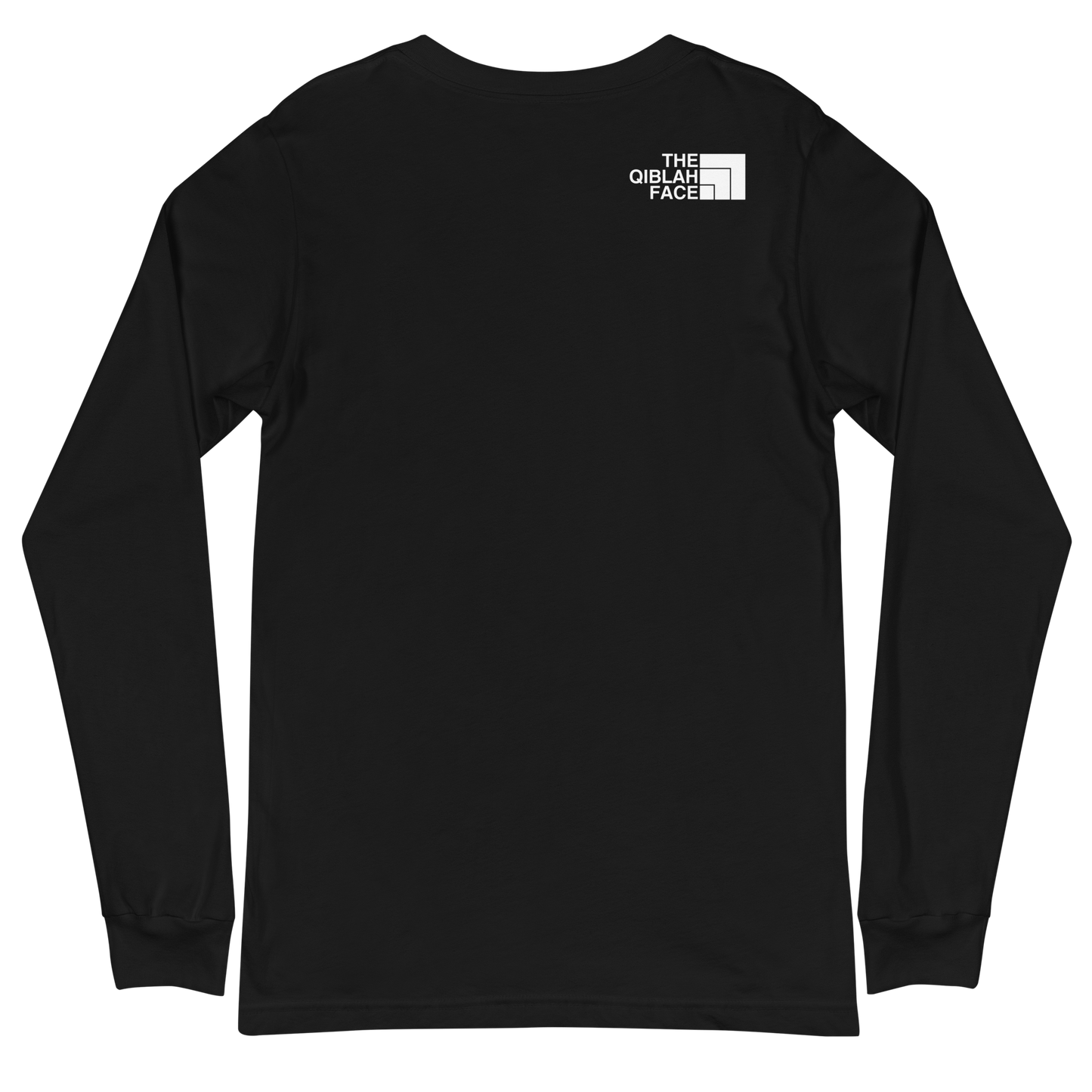 ADULT Long Sleeve Shirt - THE QIBLAH FACE (Small Logo Front/Back) - White