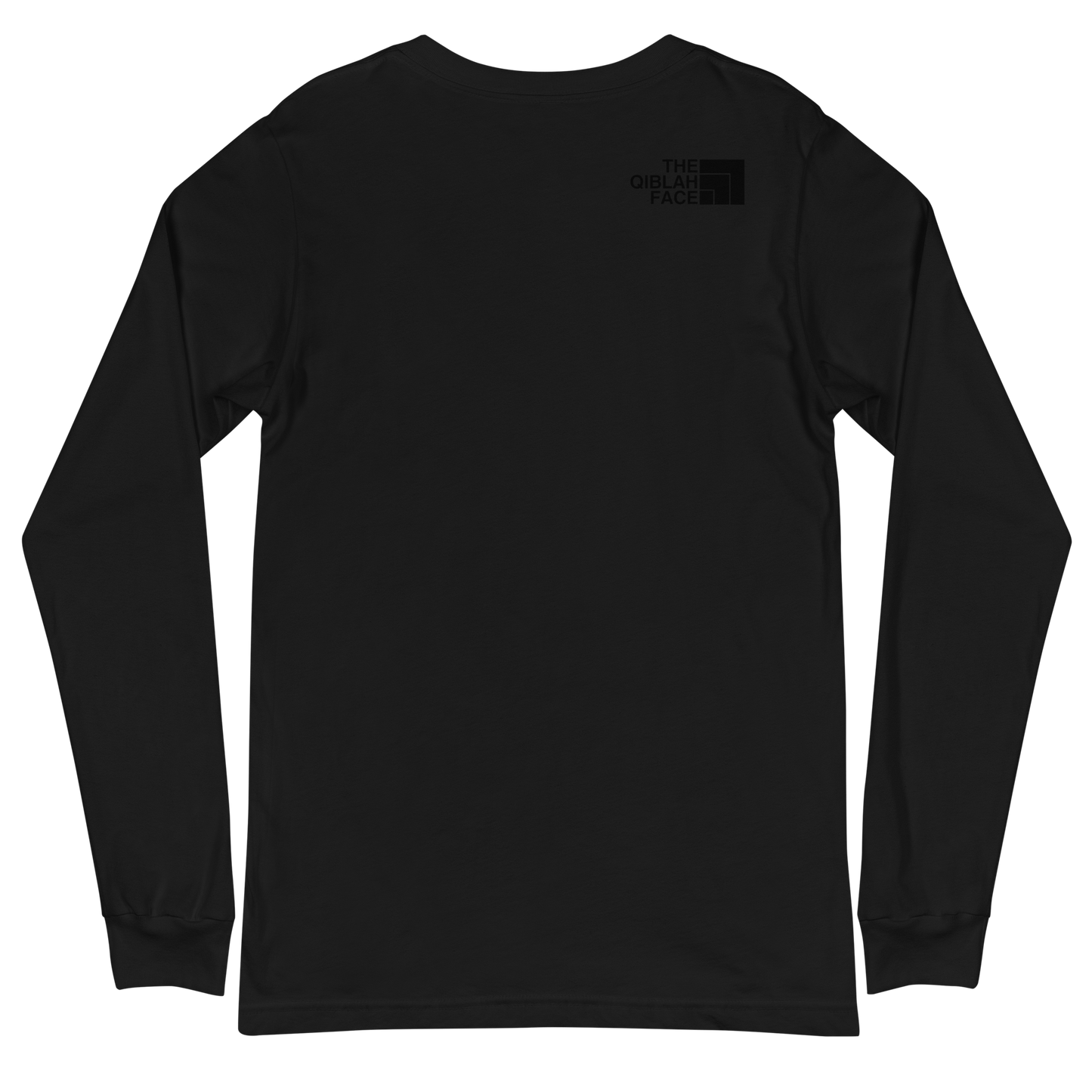 ADULT Long Sleeve Shirt - THE QIBLAH FACE (Small Logo Front/Back) - Black