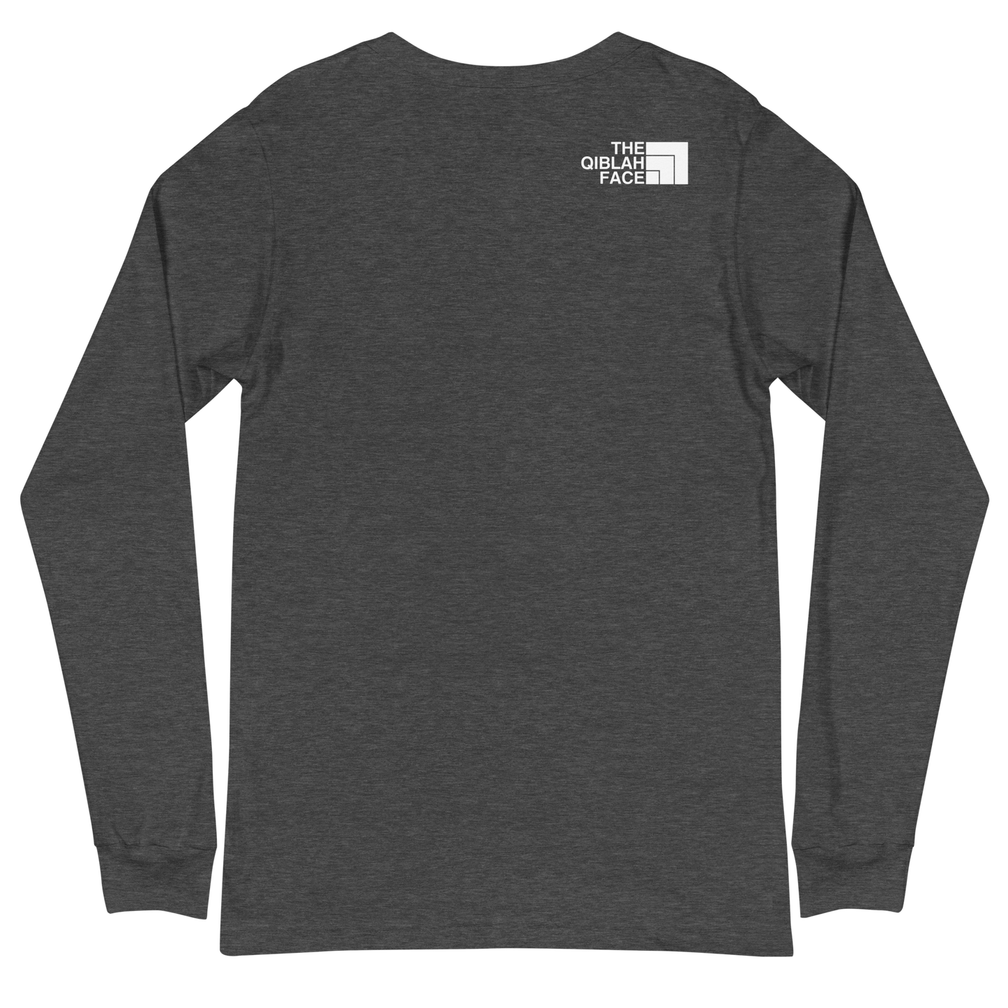 ADULT Long Sleeve Shirt - THE QIBLAH FACE (Small Logo Front/Back) - White