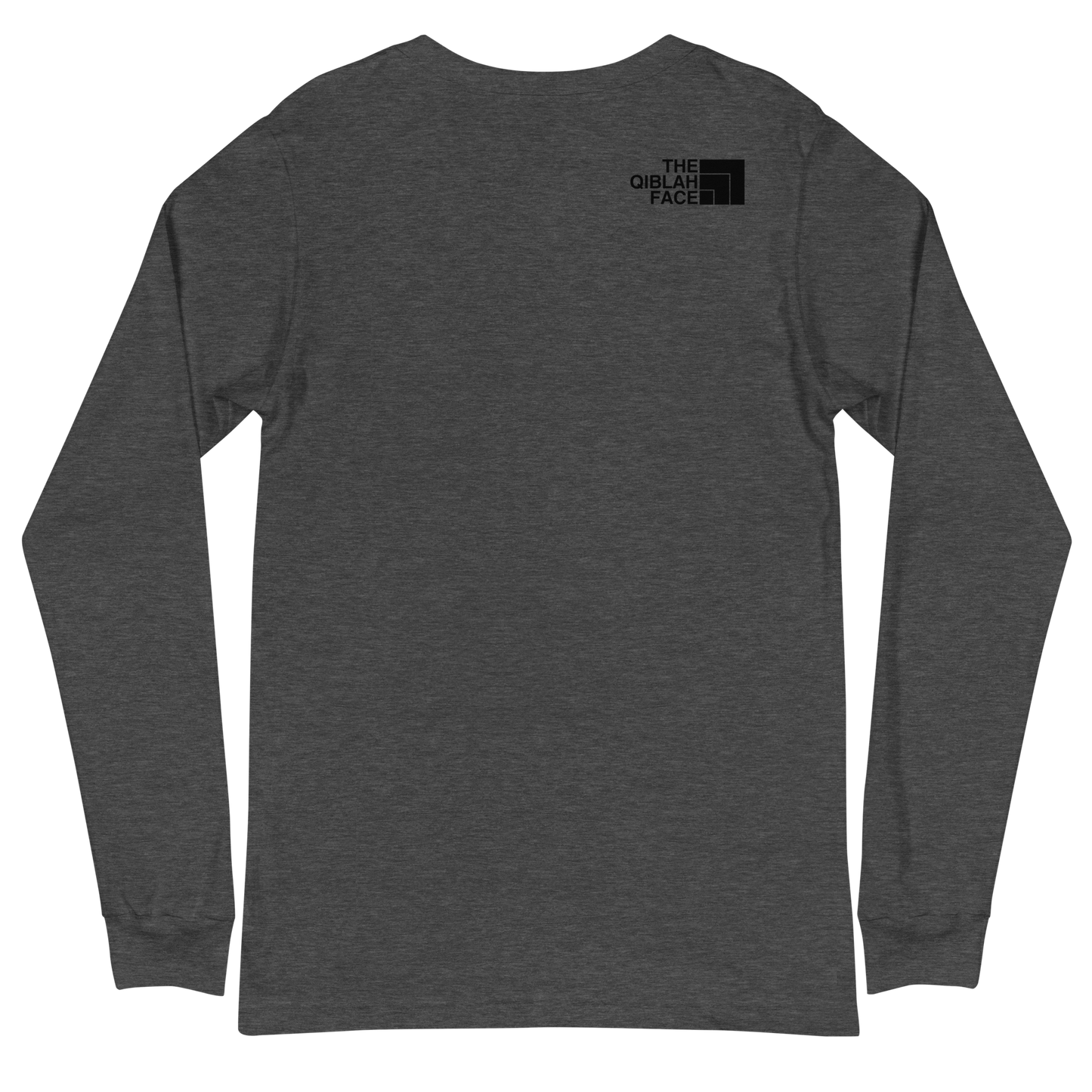 ADULT Long Sleeve Shirt - THE QIBLAH FACE (Small Logo Front/Back) - Black