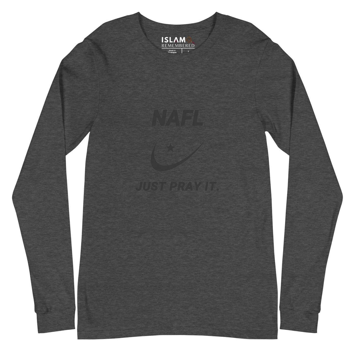 ADULT Long Sleeve Shirt - NAFL JUST PRAY IT w/ Logo - Black