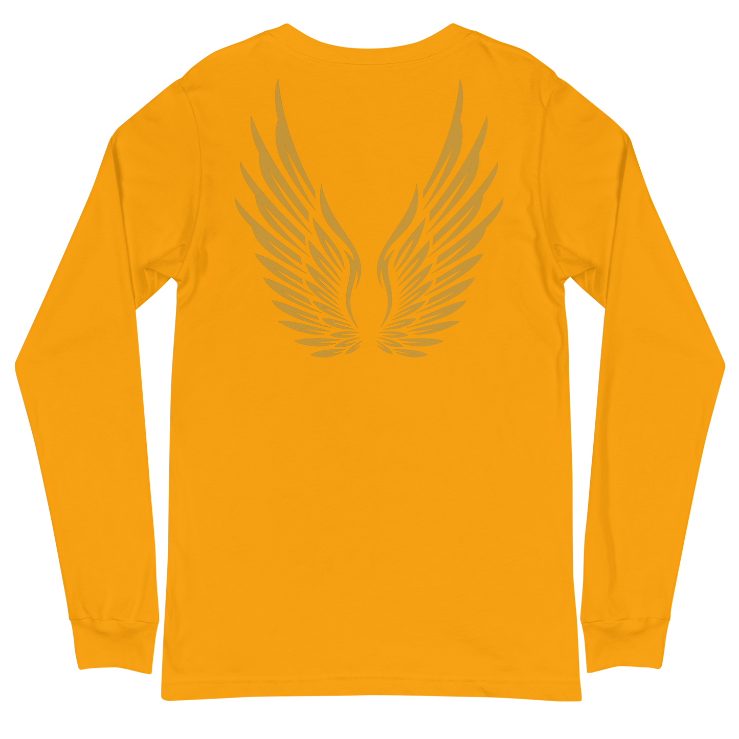 ADULT Long Sleeve Shirt - RISE OF UMMAH (Large Back Wings) - Gold/White