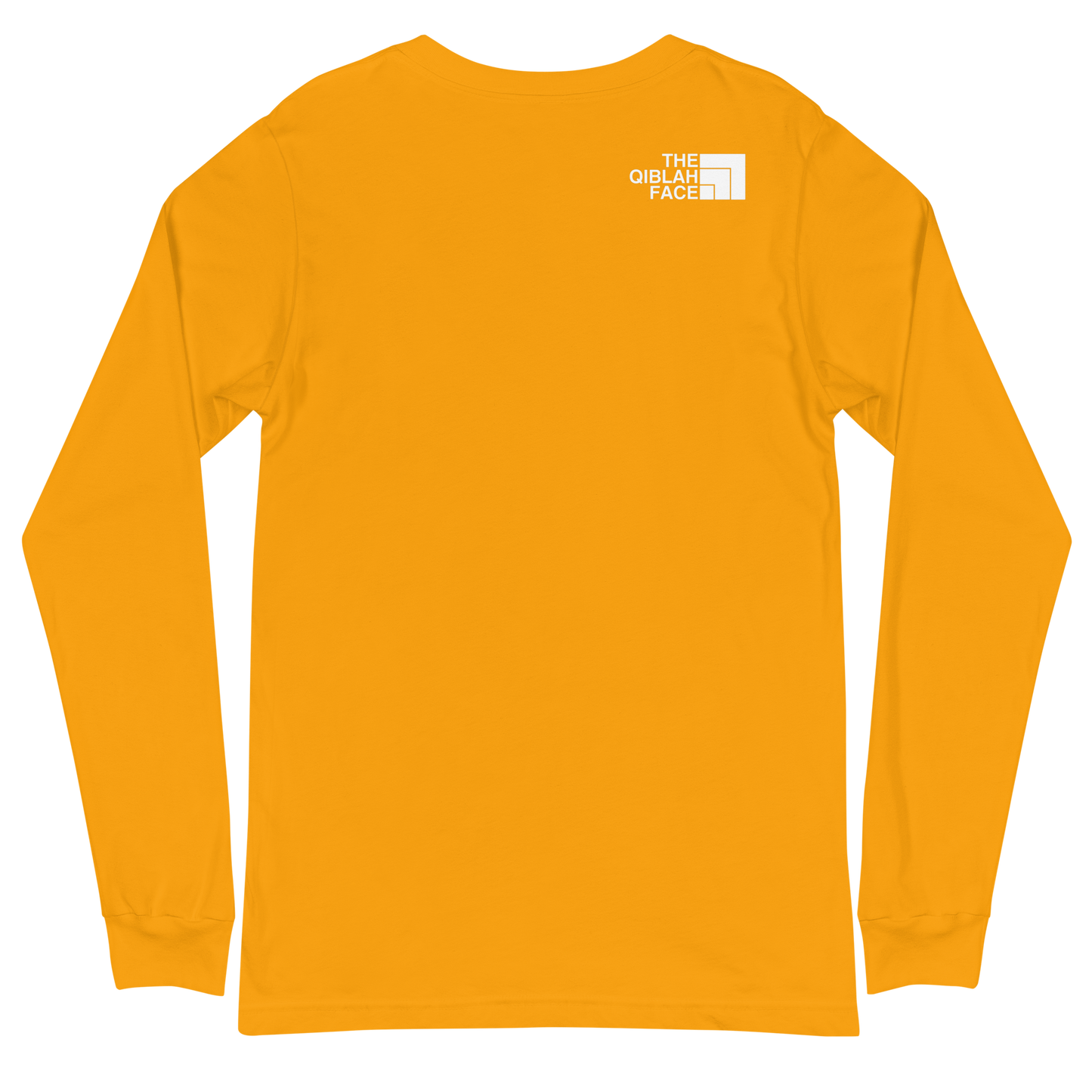 ADULT Long Sleeve Shirt - THE QIBLAH FACE (Small Logo Front/Back) - White