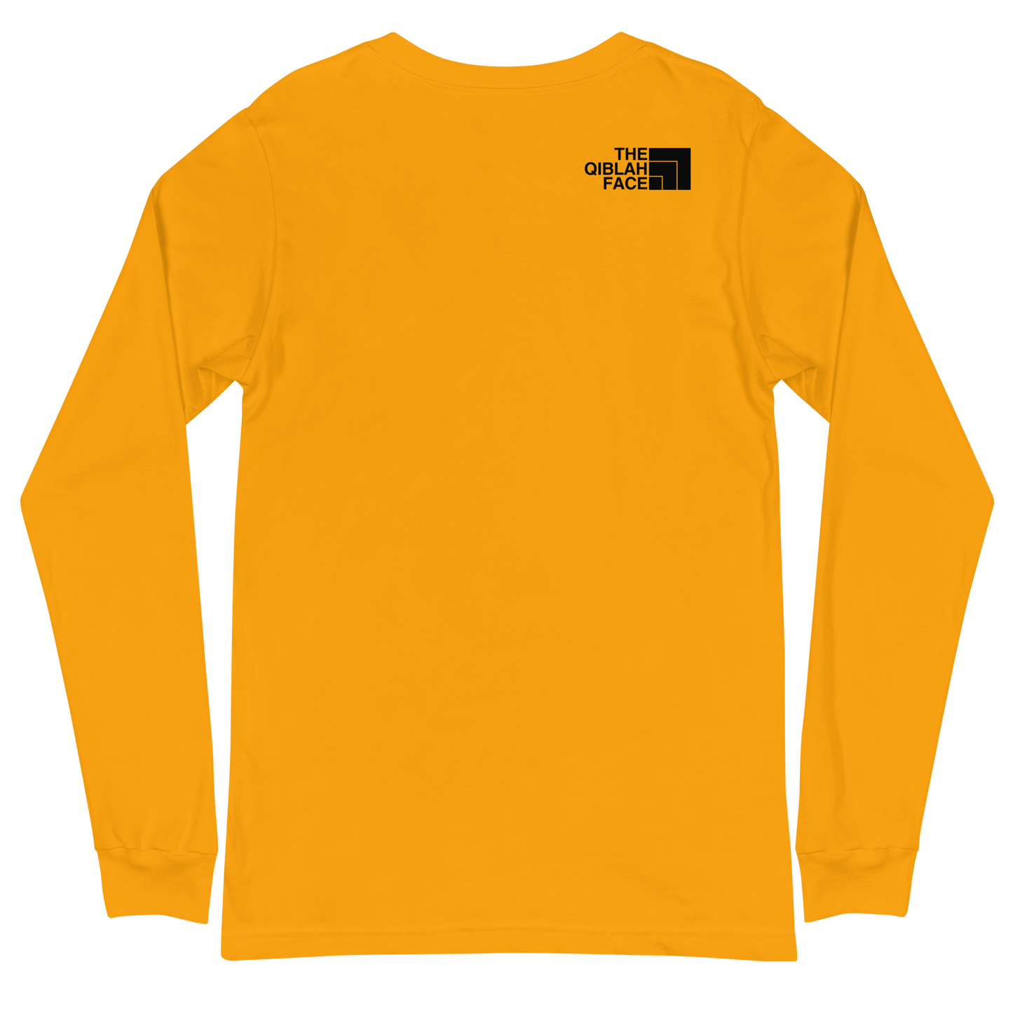 ADULT Long Sleeve Shirt - THE QIBLAH FACE (Small Logo Front/Back) - Black