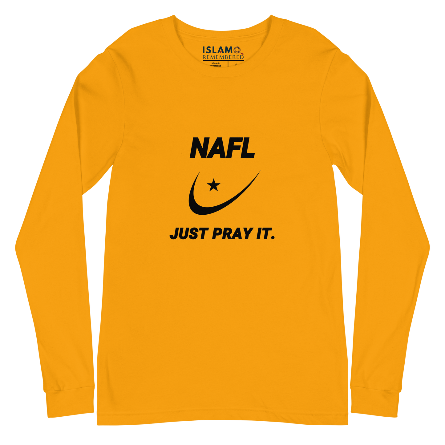 ADULT Long Sleeve Shirt - NAFL JUST PRAY IT w/ Logo - Black